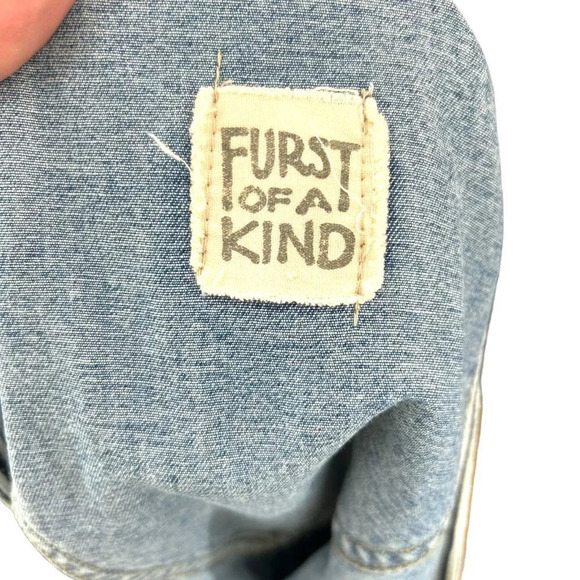 Furst of a Kind Distressed Denim Medium Wash Overall Dress Shortalls Size Medium - Picture 6 of 6